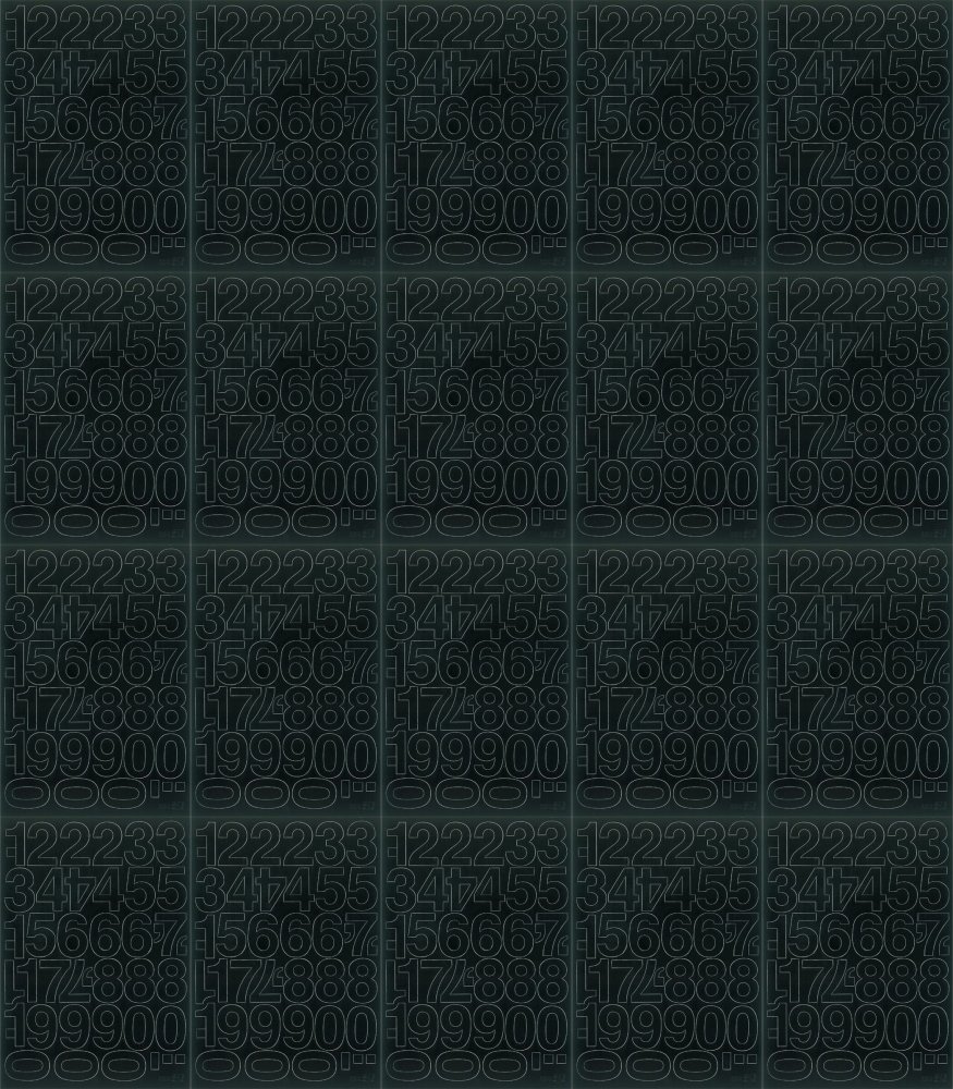 20x Cyfry samoprzylepne, 4 cm, 1 arkusz, czarny