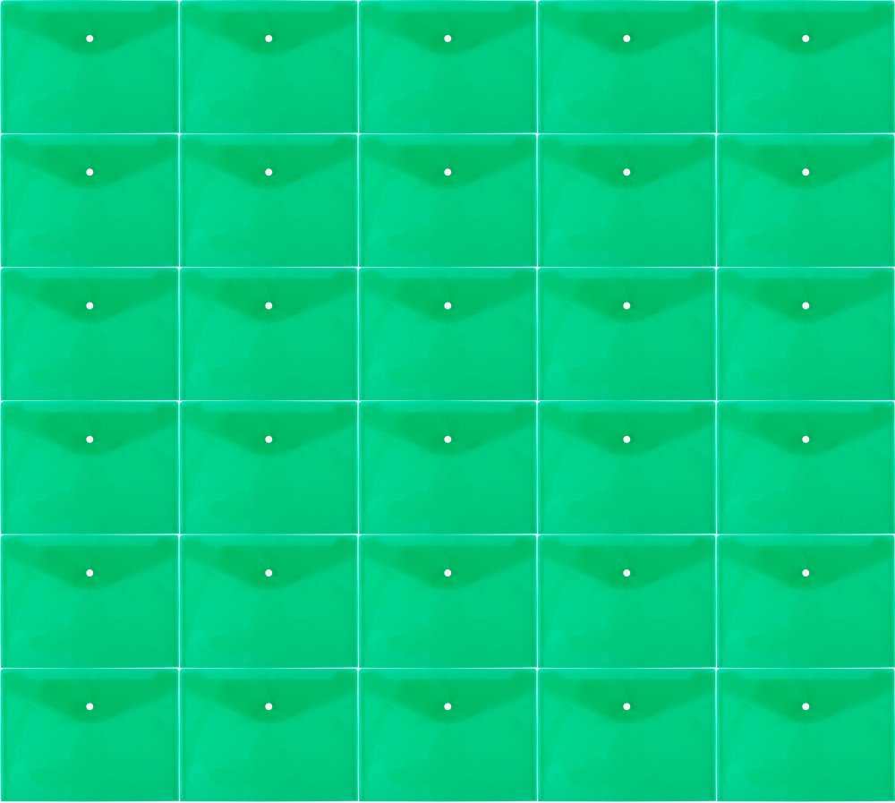 30x Teczka kopertowa D.Rect 5530, A4, na zatrzask, przezroczysty zielony