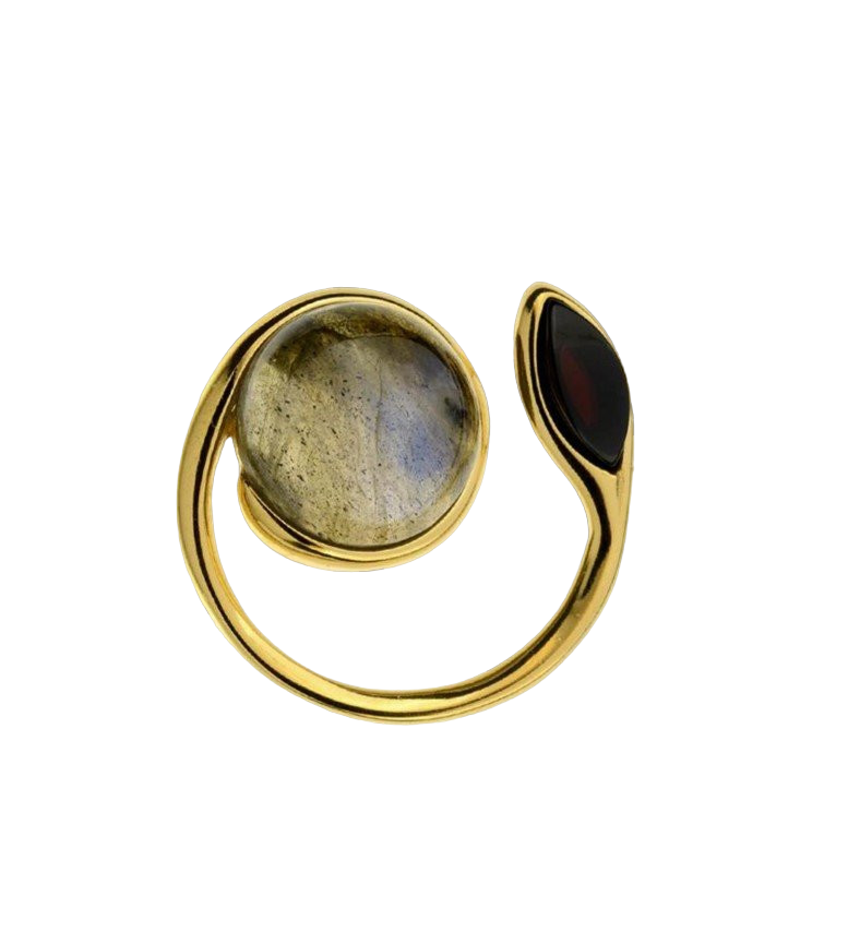 Wisiorek srebrny pozłacany bursztyn labradoryt - wysyłka 24 h! - Mennica Skarbowa