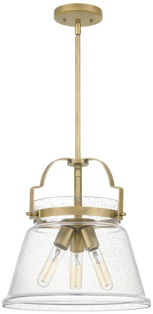 Quintiesse Wimberley lampa wisząca 3x60 W utleniony mosiądz/przezroczysty QN-WIMBERLEY-P-WS