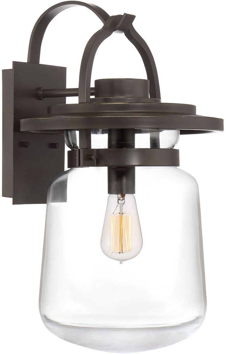 Quintiesse Lasalle kinkiet zewnętrzny 1x60 W zachodni brąz/przezroczysty QN-LASALLE-M-WT