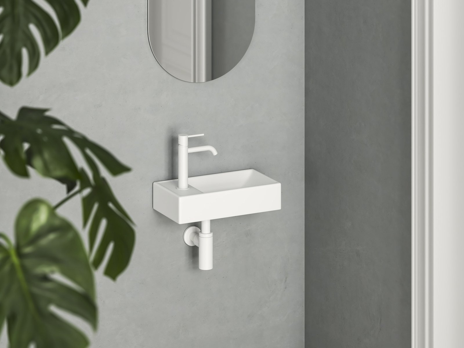 Ravak Veda umywalka 40,8x22,2 cm prostokątna ścienna biała XJXL1240000