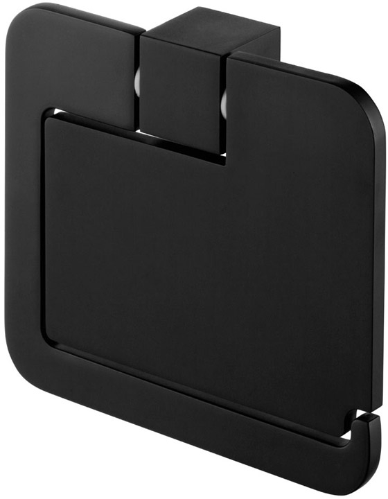 Bisk Futura black uchwyt na papier toaletowy z pokrywą czarny 02961