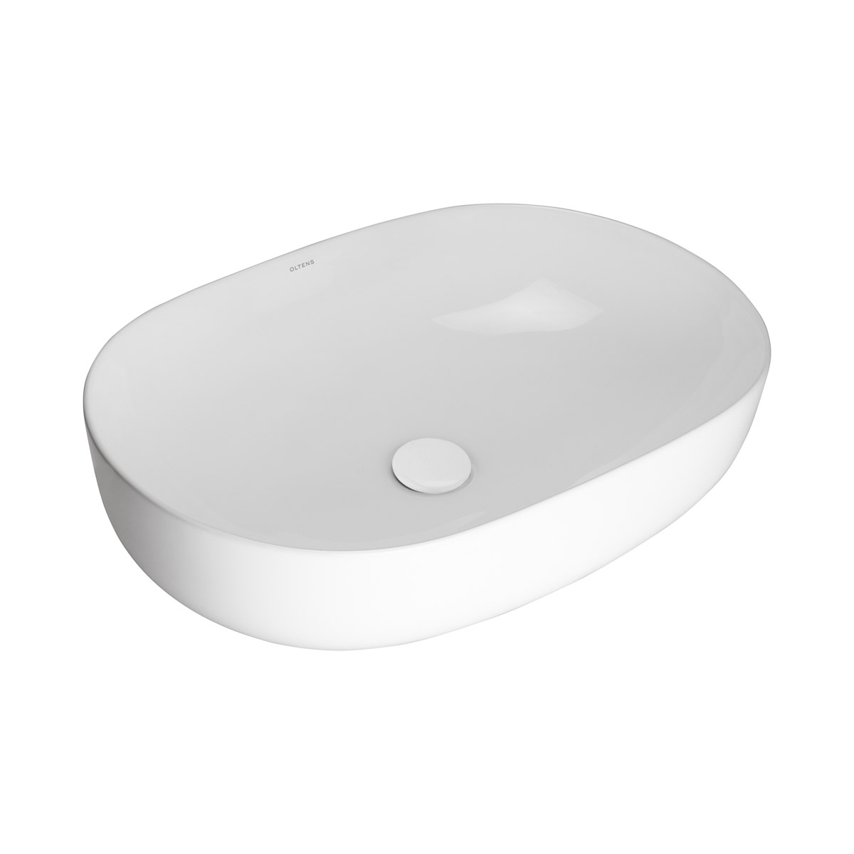Darmowa Dostawa - Umywalka 60.5x41.5 cm owalna nablatowa biała Oltens Hamnes 40320000