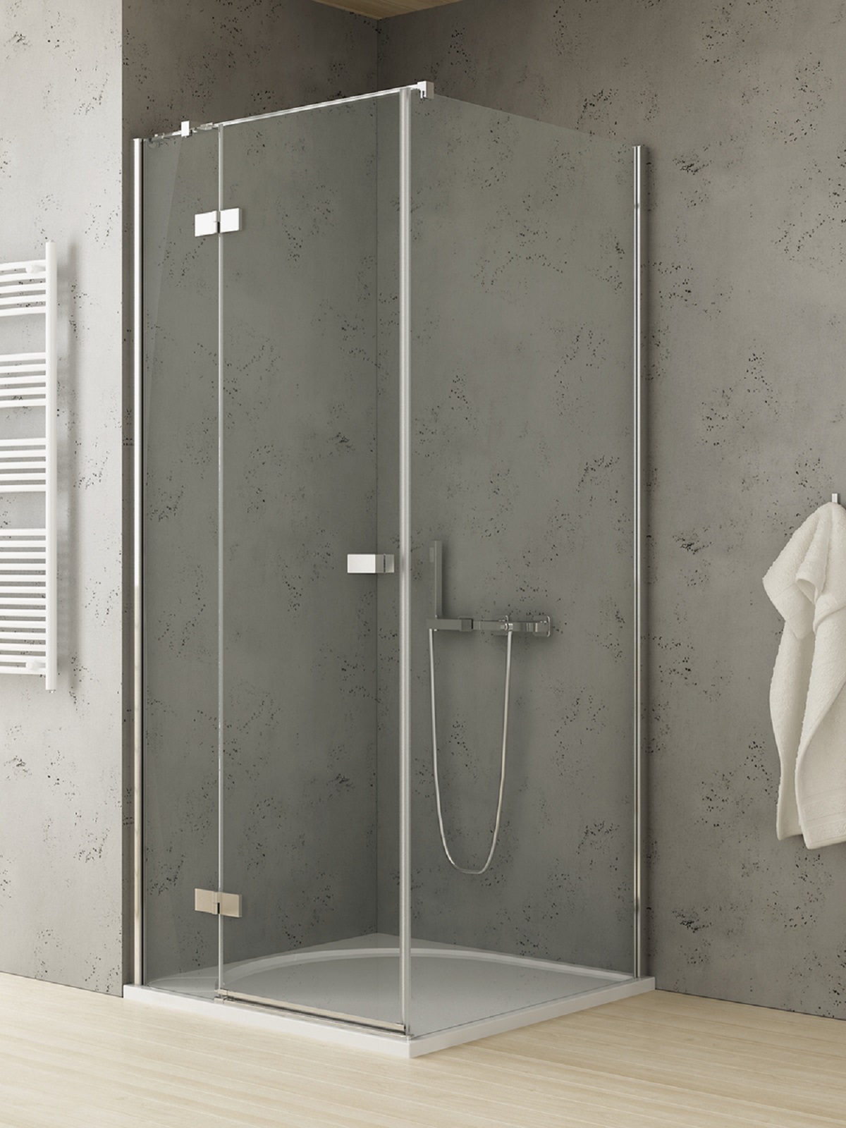 Darmowa Dostawa - Kabina prysznicowa 90x80 cm prostokątna chrom połysk/szkło przezroczyste New Trendy Reflexa EXK5116