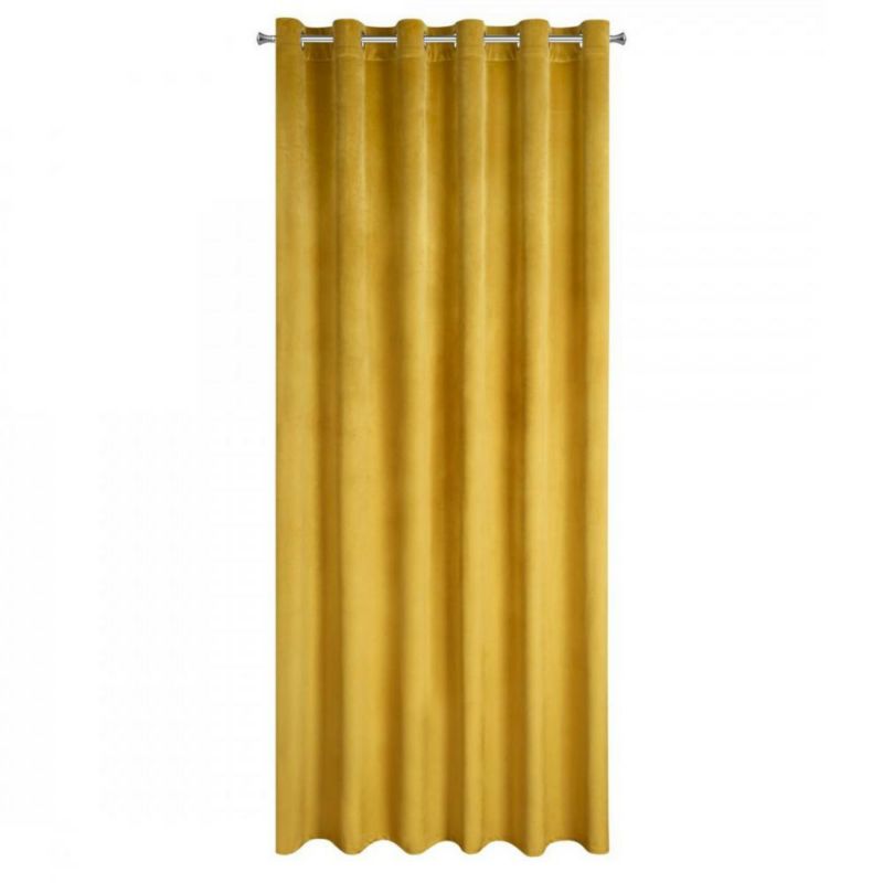 Zasłona welur MELANIE Eurofirany musztarda 215x250 cm gotowa 1 szt.