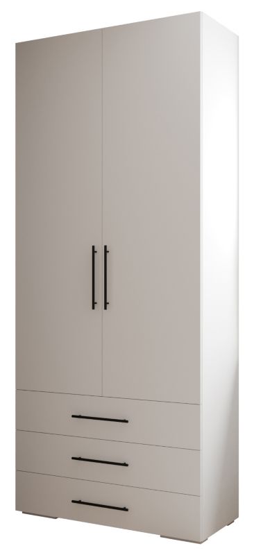 Szafa z szufladami wysoka Abiks INOVA 3 2D 3SZ biały+czarny 1 szt.