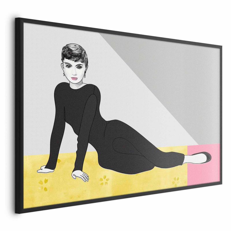 Plakat Artgeist Piękna Audrey 90x60 cm z ramą czarną 1 szt
