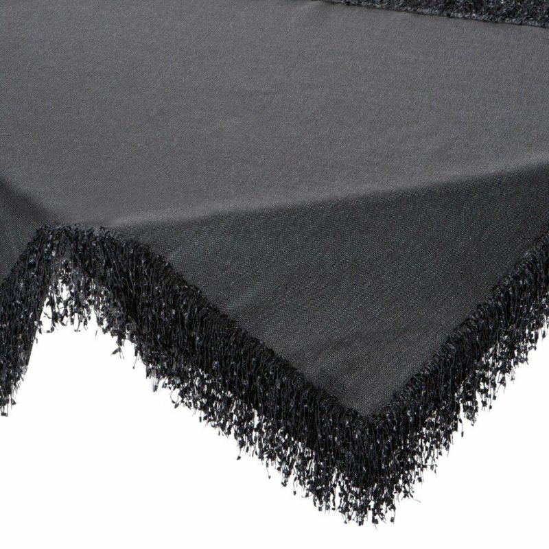 Elegancki obrus JASPER Eurofirany 85 x 85 cm czarny z frędzelkami 1 szt.