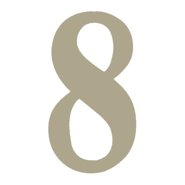 Cyfra 8 tworzywo 50 mm platyna