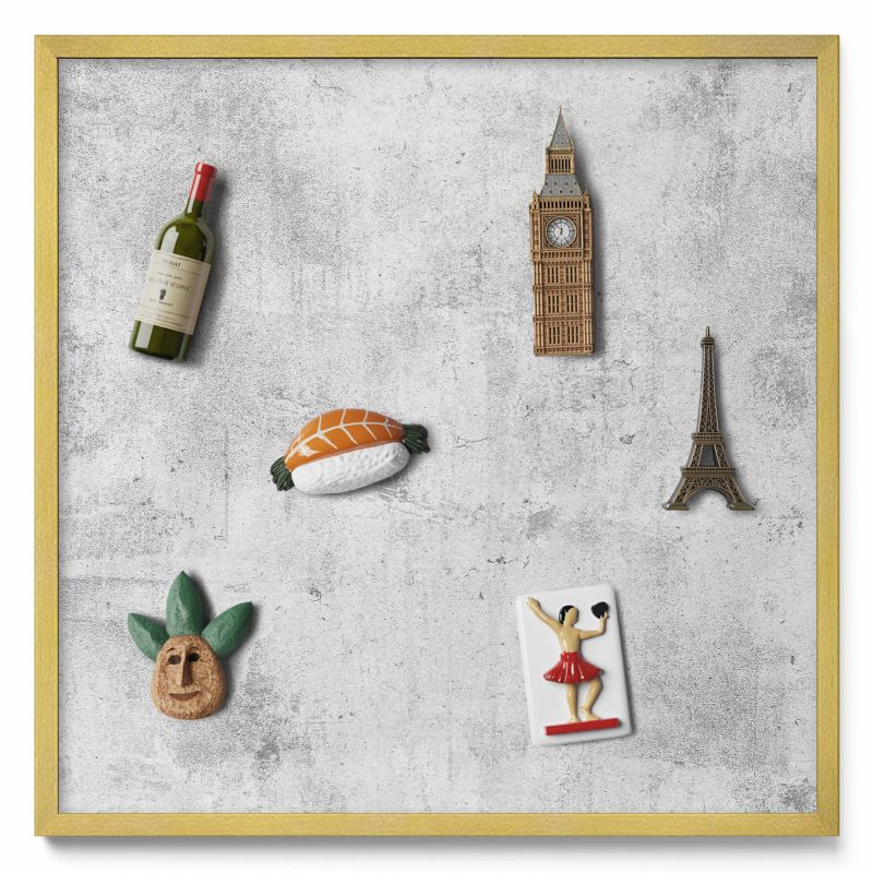 Tablica magnetyczna Tulup 50x50 cm Wytarta tekstura betonu w złotej ramie 1 szt.