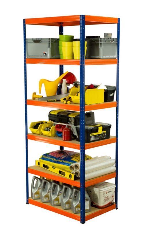 Regał metalowy MODO24 magazynowy stojak niebiesko-pomarańczowy helios 196x110x50cm 6 półek po 400 kg 1 szt.
