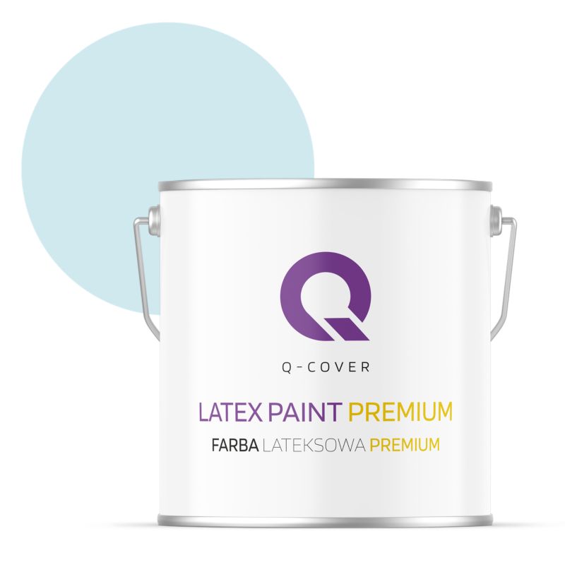Farba Lateksowa Premium Plamoodporna do Ścian i Sufitów Q-Cover Biel złamana w niebeski H0378 Głęboki Mat 5L