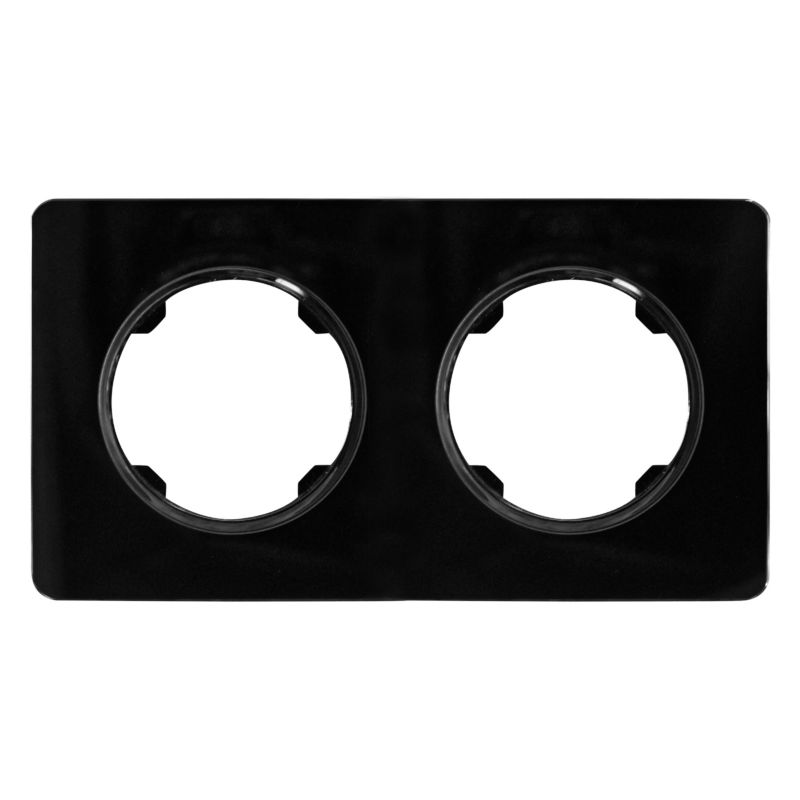 Ramka podwójna DPM Solid Oval szklana czarna