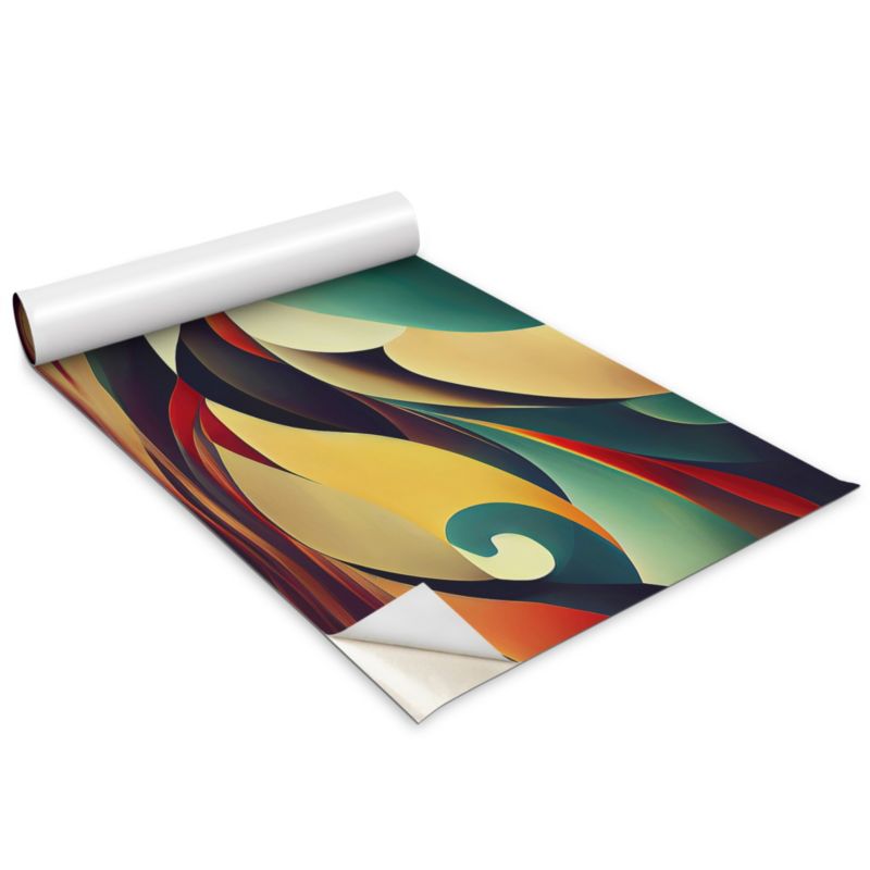 Okleina Meblowa Do Sypialni I Garderoby Wallfluent 100x50 cm Kolorowe fale abstrakcja Okleina Na Biurko I Regał 1 rol.