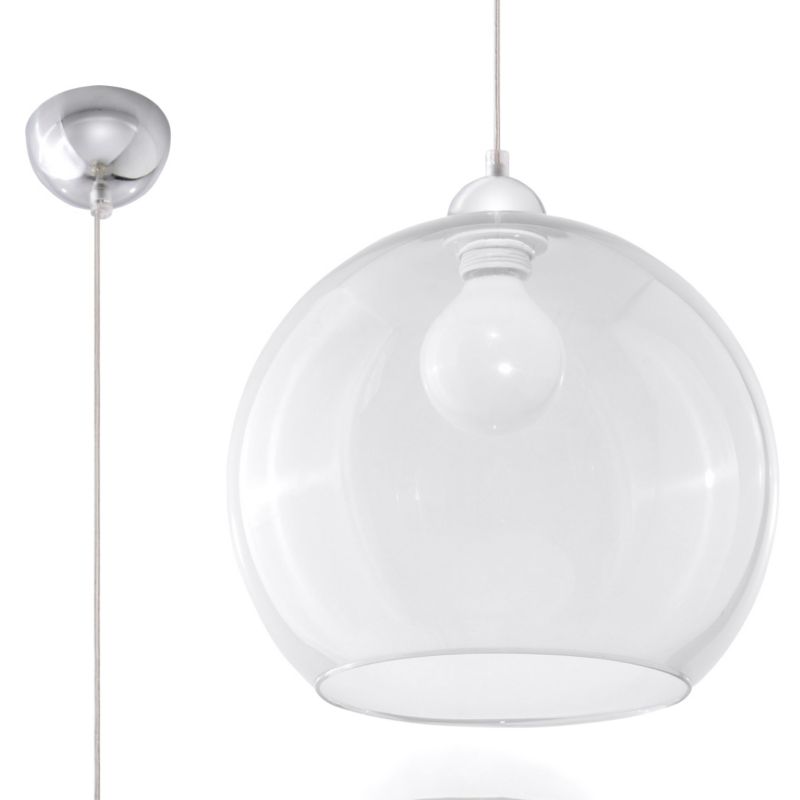 Lampa sufitowa Pure Lume ROTUND chromowana-przezroczysty 1xE27x60W IP20 wym:80x30x30cm - 1 szt.