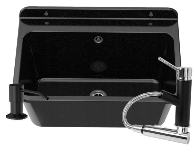 Zlew Gospodarczy Granitan Large do Pralni Garażu lub Kotłowni z Syfonem i Baterią 1kpl.