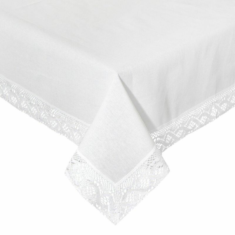 Obrus SUSAN Eurofirany 140 x 180 cm biały zdobiony koronką szt. 1