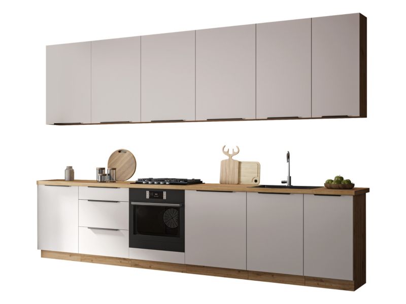 Meble kuchenne MIRJAN 24 Solea II dąb artisan + kaszmir 1 kpl.
