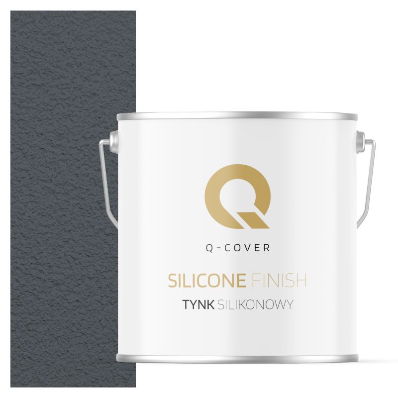 Tynk Silikonowy Elewacyjny Baranek 1.5mm Q-Cover Szary grafitowy F256 7KG