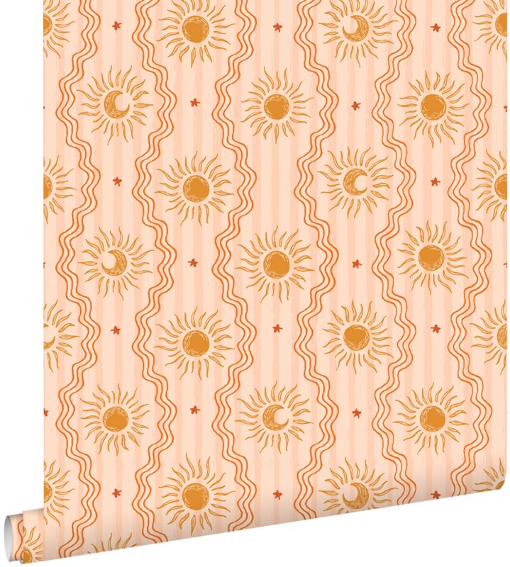 Tapeta ESTAhome ozdoby retro różowym,pomarańczowymIżółtym 50 x 900 cm - 1 rol.