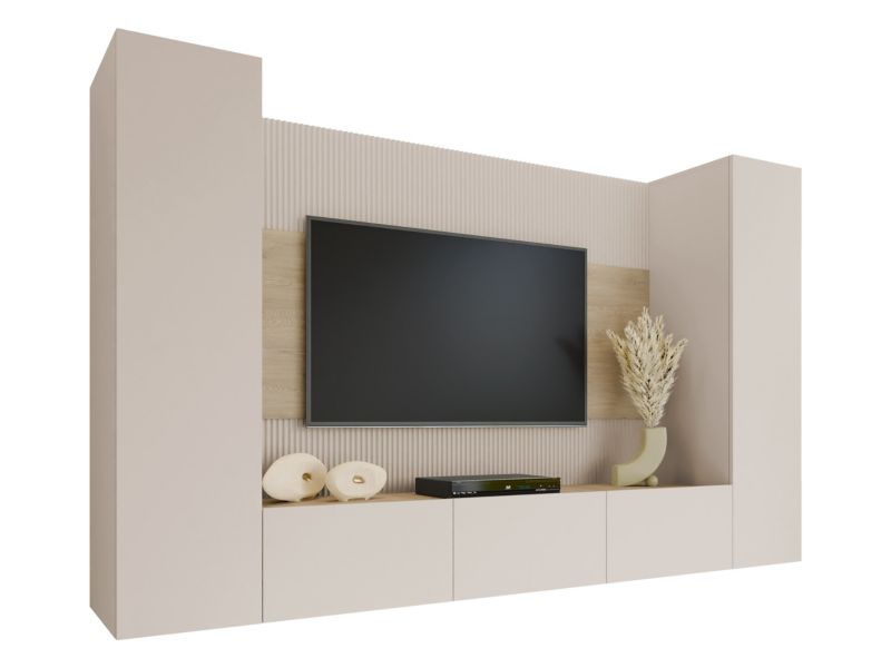 Meblościanka MIRJAN 24 Deromi V beż piaskowy + dąb cremona 1 kpl.