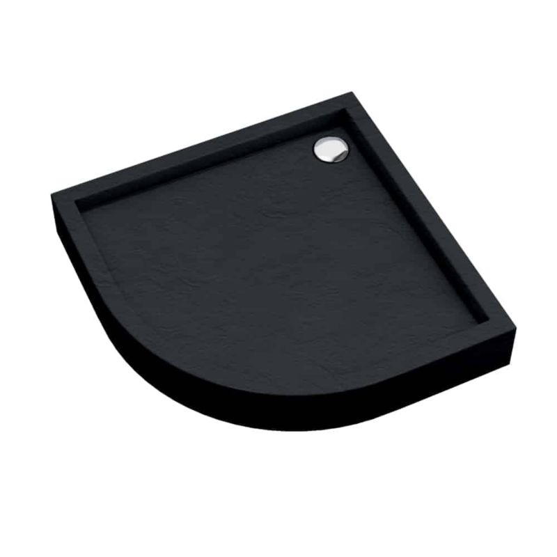 Brodzik akrylowy SCHEDPOL Medium Black Stone półokrągły czarny kamień 80 cm 3.4733/C/ST 1 szt.