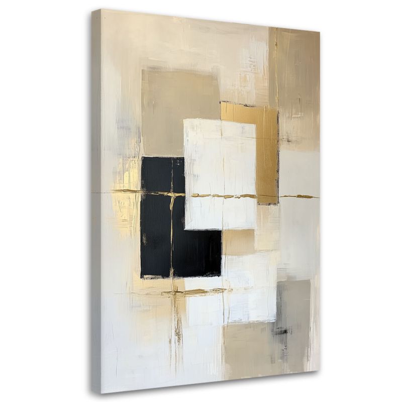 Obraz do salonu Feeby Abstrakcja Kształty Geometria Beżowy 70x100cm 1szt