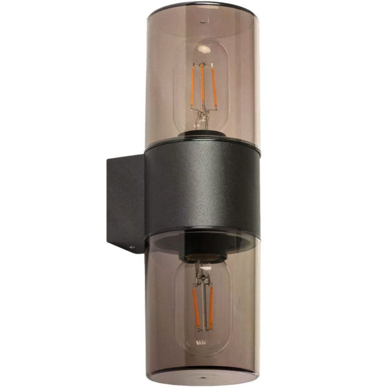 Kinkiet ścienny zewnętrzny Abruzzo Pietro czarno-przezroczysty 2 x E27 x 40W IP54 wym: 30 x 9 x 11 cm - 1 szt.