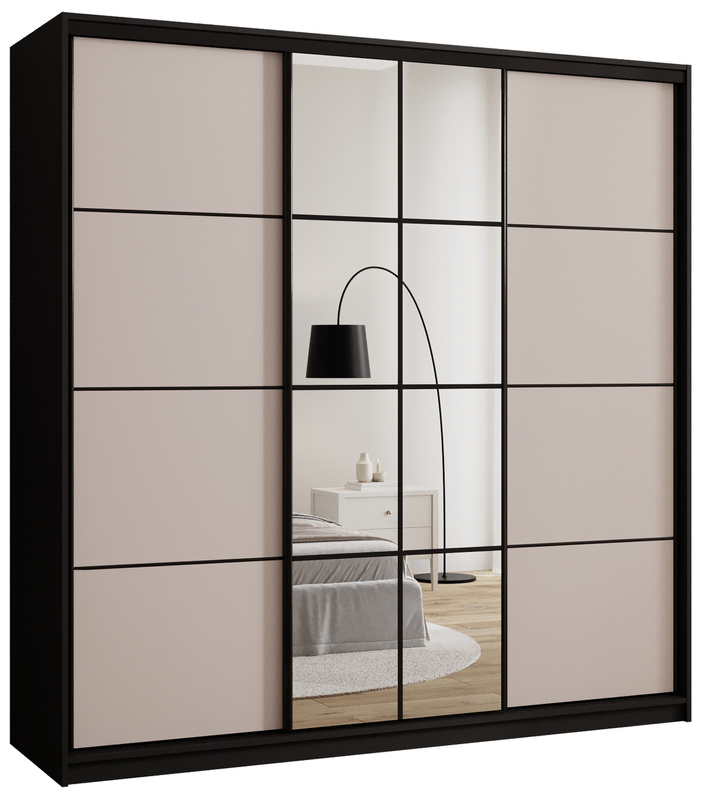 Nowoczesna szafa przesuwna do sypialni 200 cm z lustrem EDGE