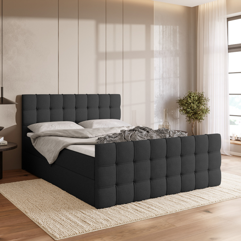 Łóżko kontynentalne 140x200 cm z pojemnikiem DETROIT DUO