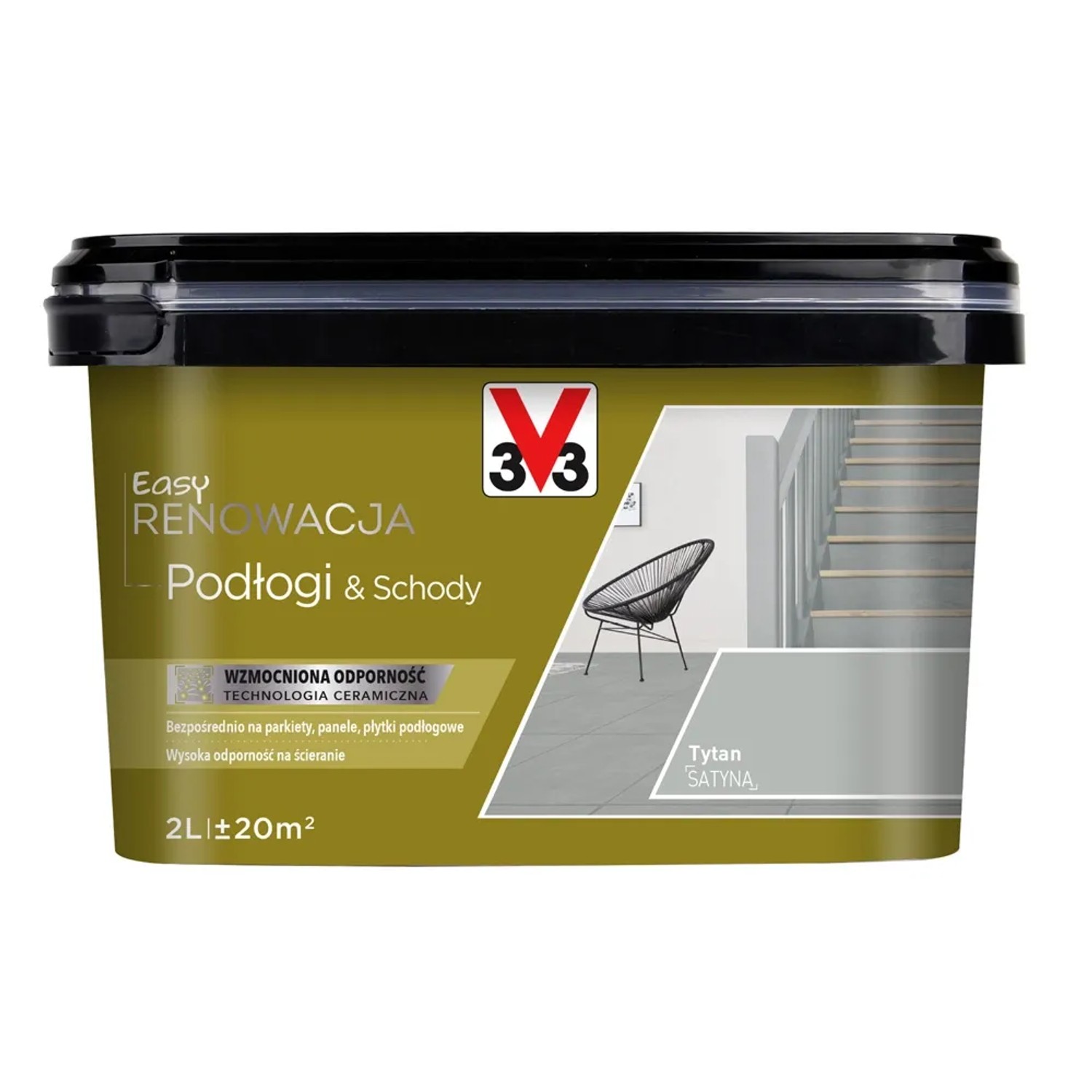 V33 Farba Easy Renowacja Podlogi i Schody tytan 2l