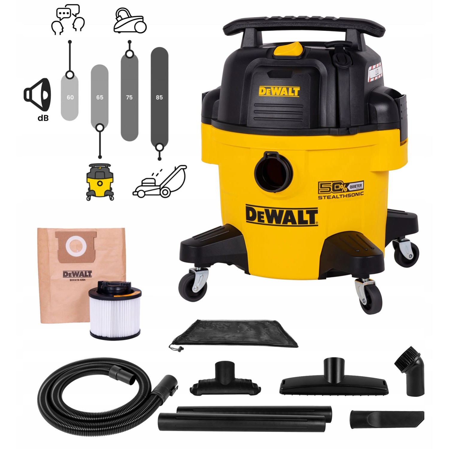 DeWALT Odkurzacz do pracy na sucho i na mokro DXV23P-QT 800W 23L