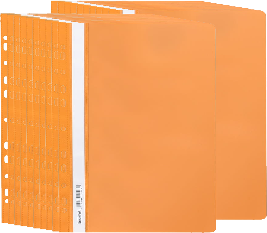 20x Skoroszyt plastikowy oczkowy Biurfol, miękki, A4, pomarańczowy