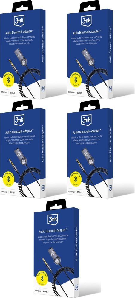 5x Transmiter bluetooth 3mk Audio Bluetooth Adapter, z mikrofonem, szary