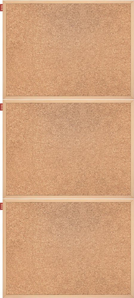 3x Tablica korkowa Memobe, w ramie drewnianej, 80x60cm, brązowy