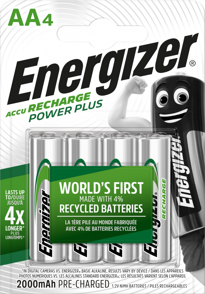 Outlet: USZKODZONE OPAKOWANIE Akumulator Energizer Power Plus, AA, 1.2V, 2000mAh, 4 sztuki