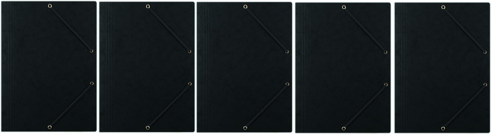 5x teczka preszpanowa z gumką Donau, A4, 390g/m2, czarny