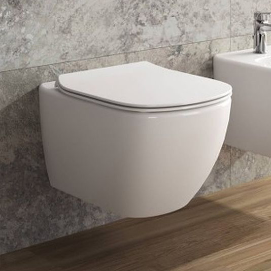 Zestaw Ideal Standard Tesi miska WC wisząca z deską wolnoopadającą białą (T007901,T352701)