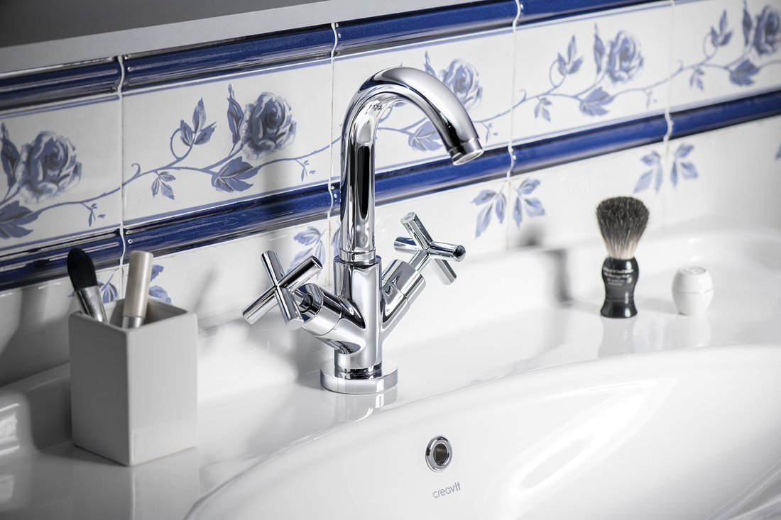 Sapho Axia bateria umywalkowa stojąca chrom 517/S