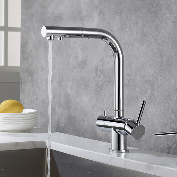 Blue Water Apala bateria kuchenna z podłączeniem wody filtrowanej chrom