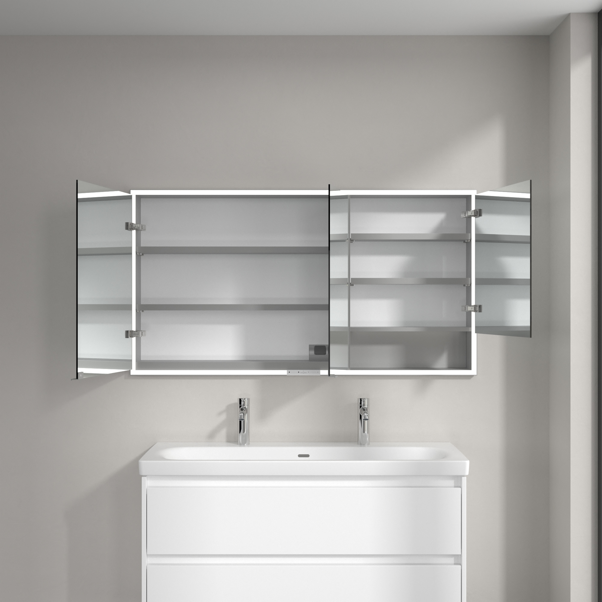 Villeroy & Boch My View+ szafka 140x16,8x75 cm z lustrem do zabudowy aluminium A4821400