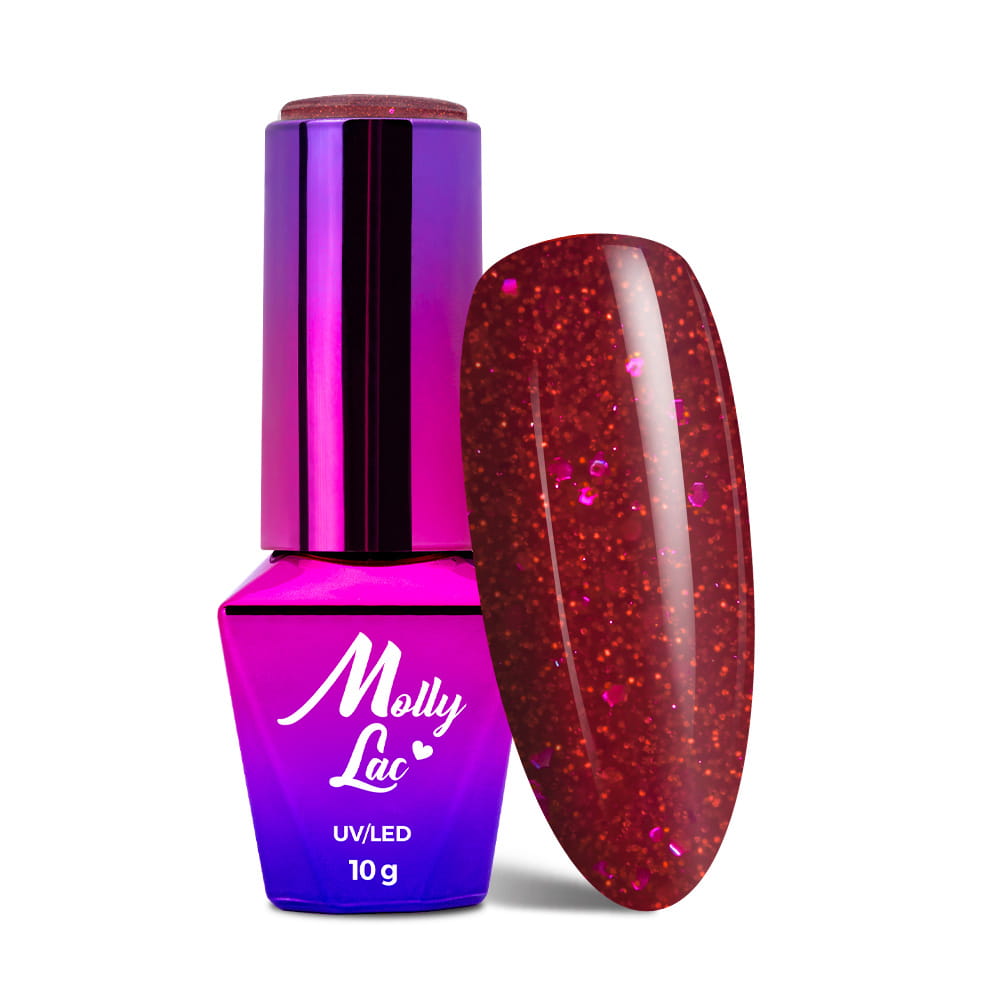 Lakier hybrydowy LED/UV Gel Polish MollyLac Bling it on! Nr 506 Red Me Now 10 g