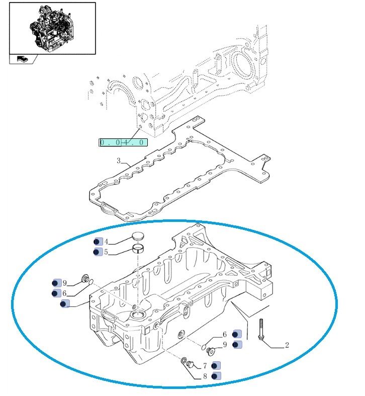 Miska olejowa New Holland T TD 504101064 CNH