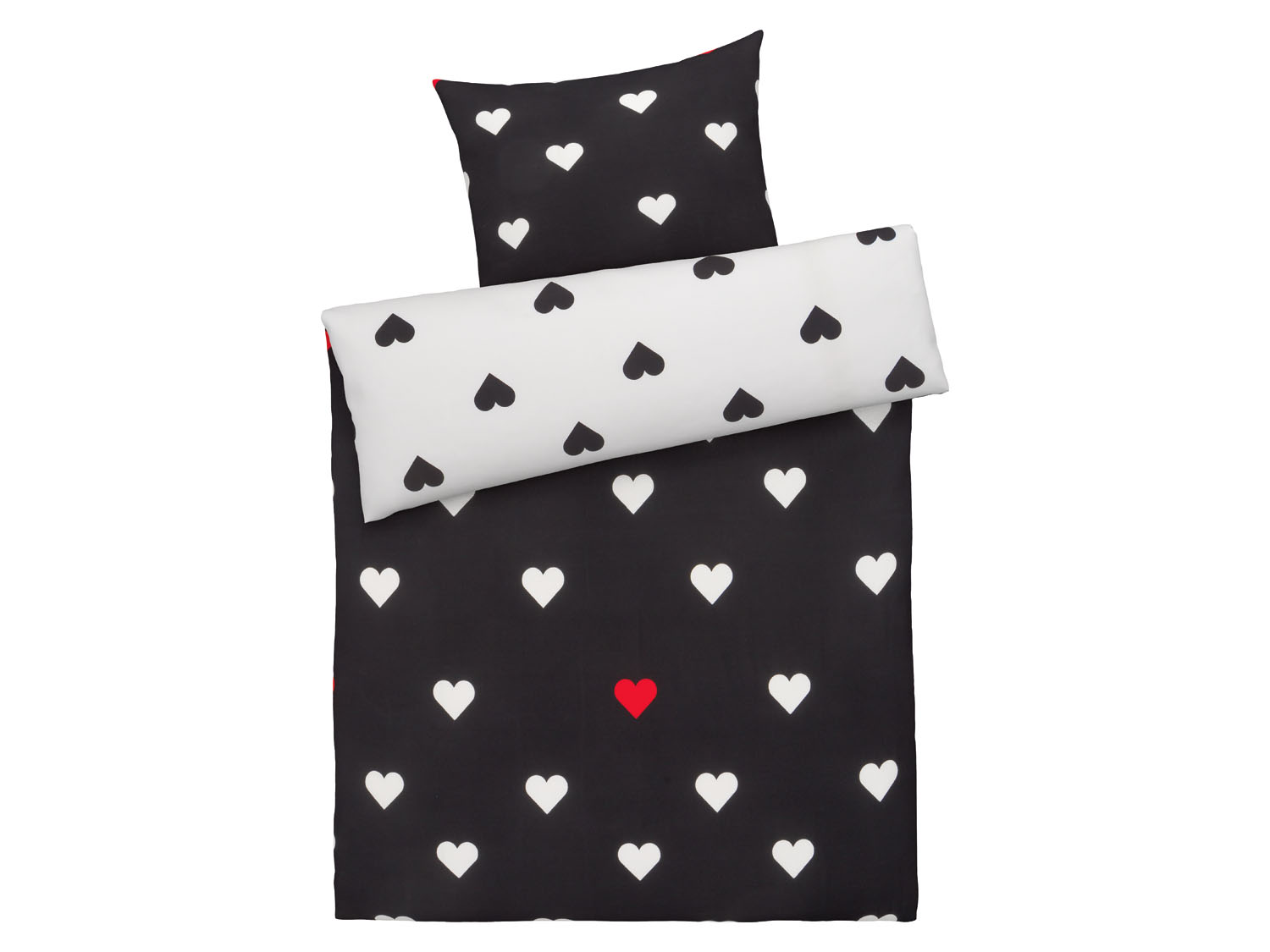 Livarno home Dwustronna pościel z bawełny renforcé, 140 x 200 cm Serca