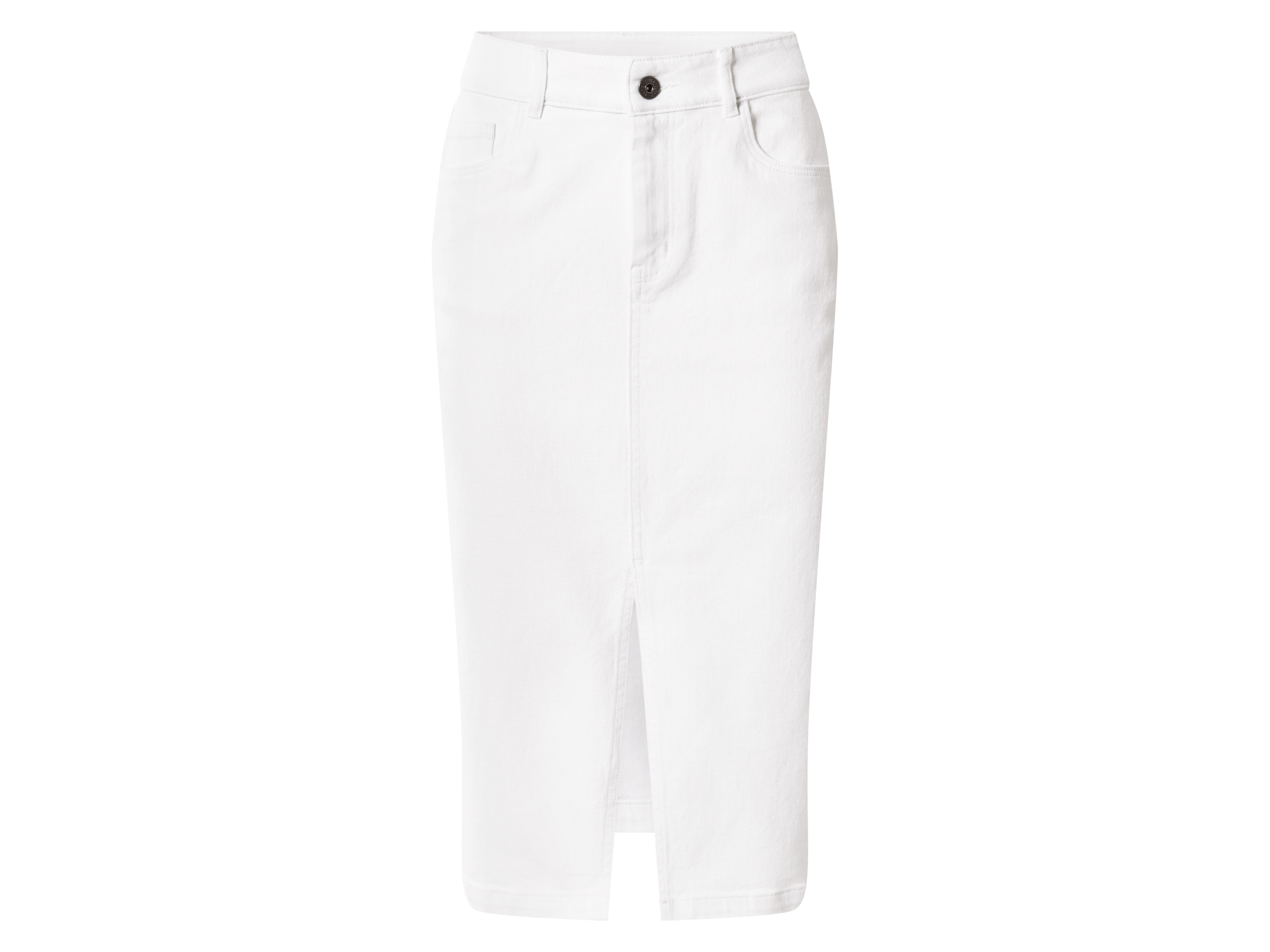 esmara Spódnica jeansowa damska z bawełną Biały, 46