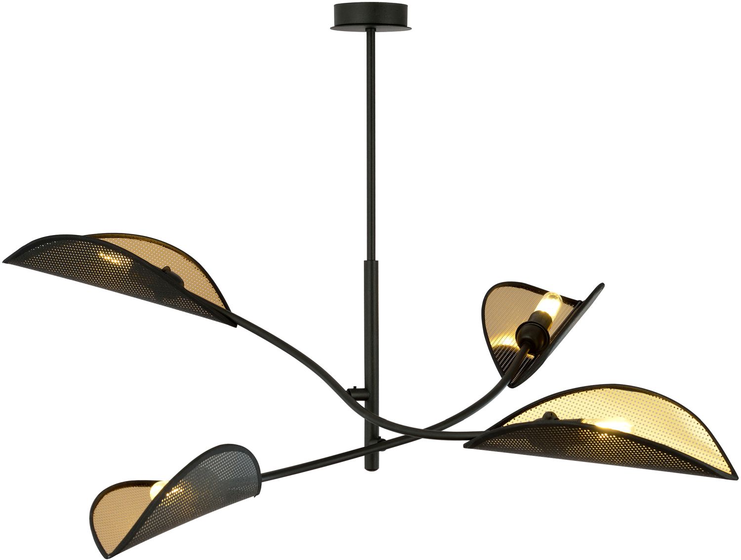 Darmowa Dostawa - Lampa podsufitowa 4x10 W czarna-złota Emibig Lotus 11064