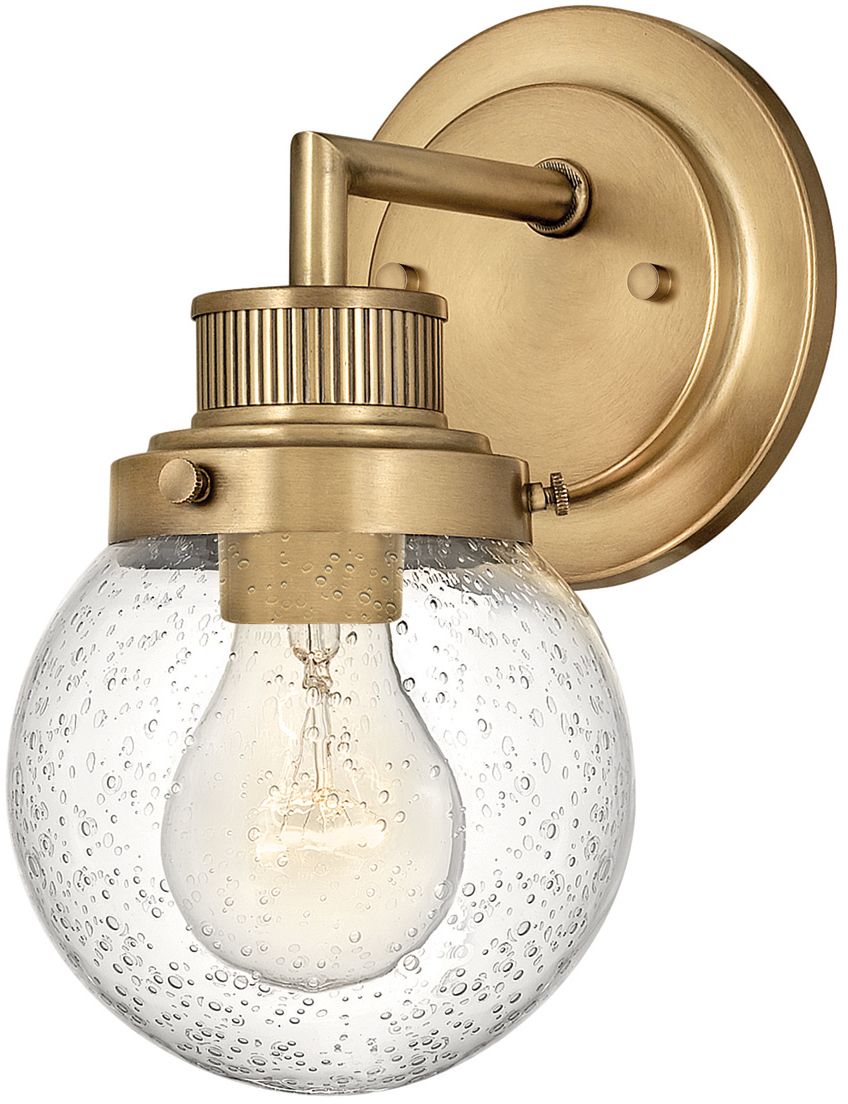 Darmowa Dostawa - Kinkiet 1x60 W mosiądz-przezroczysty Quintiesse Poppy QNPOPPY1HBBATH