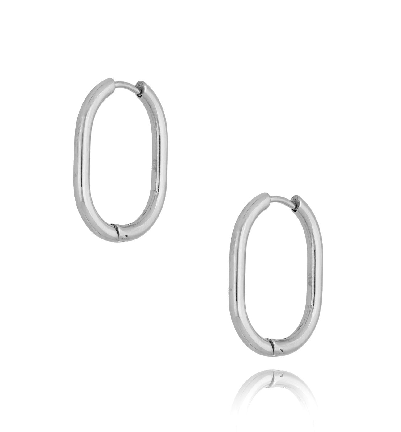 Kolczyki srebrne owale ze stali szlachetnej - By Dziubeka