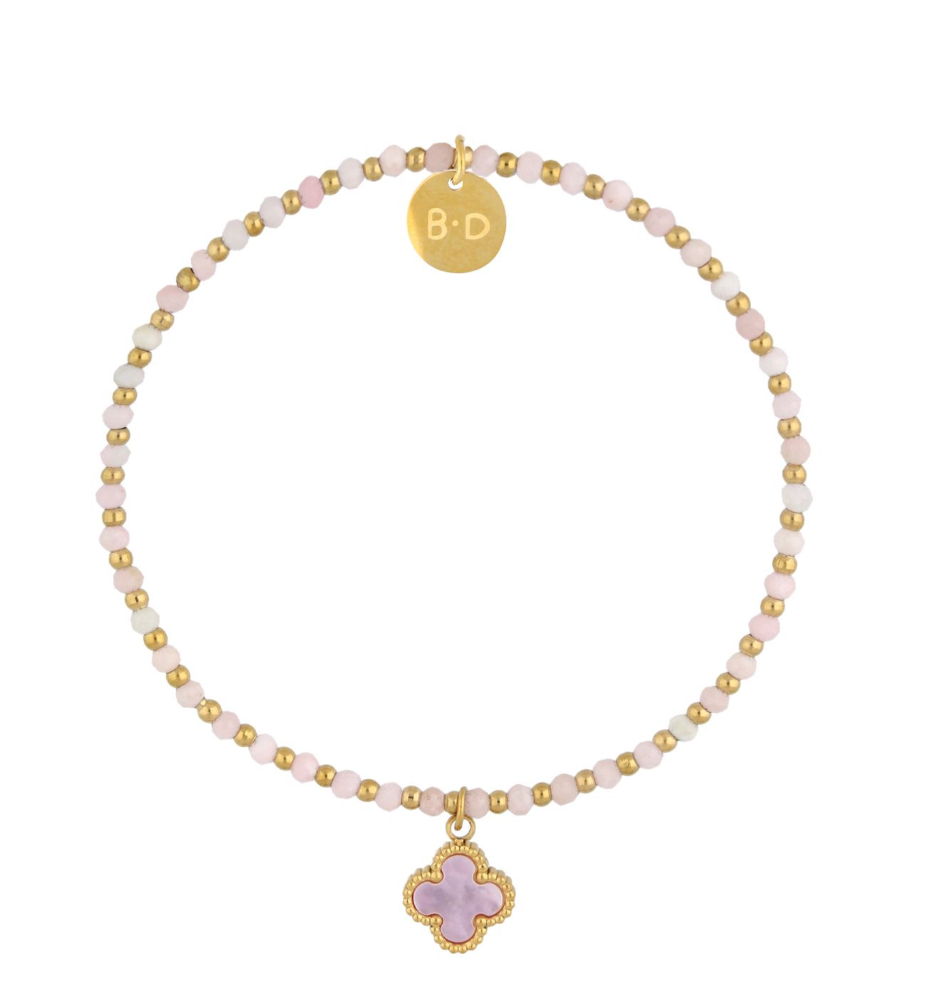 Bransoletka różowa z koniczynką BTW3168